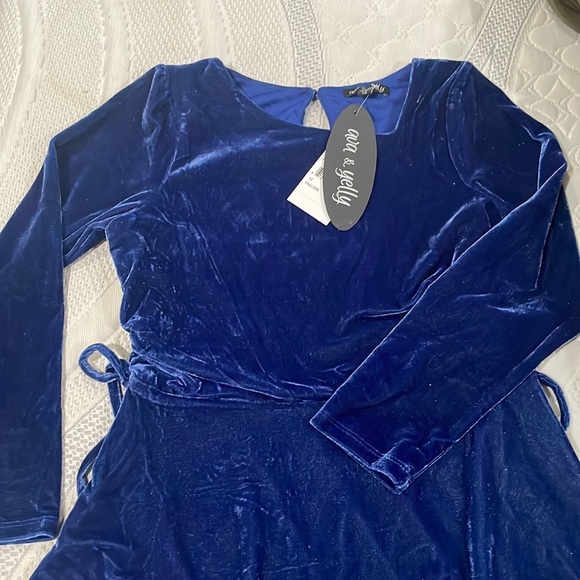 NEW Ava & Yelly Kid long sleeve, Velvet Dress, size 12. - Picture 2 of 4